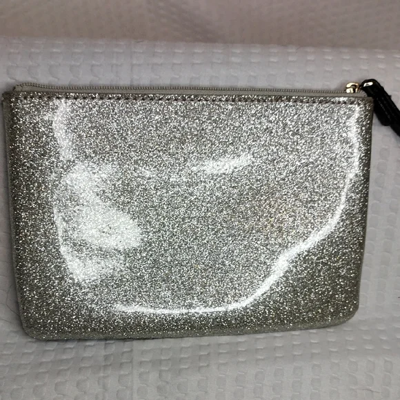 Kate Spade Mavis Street Gia Silver Glitter Wristlet Clutch - Picture 4 of 7